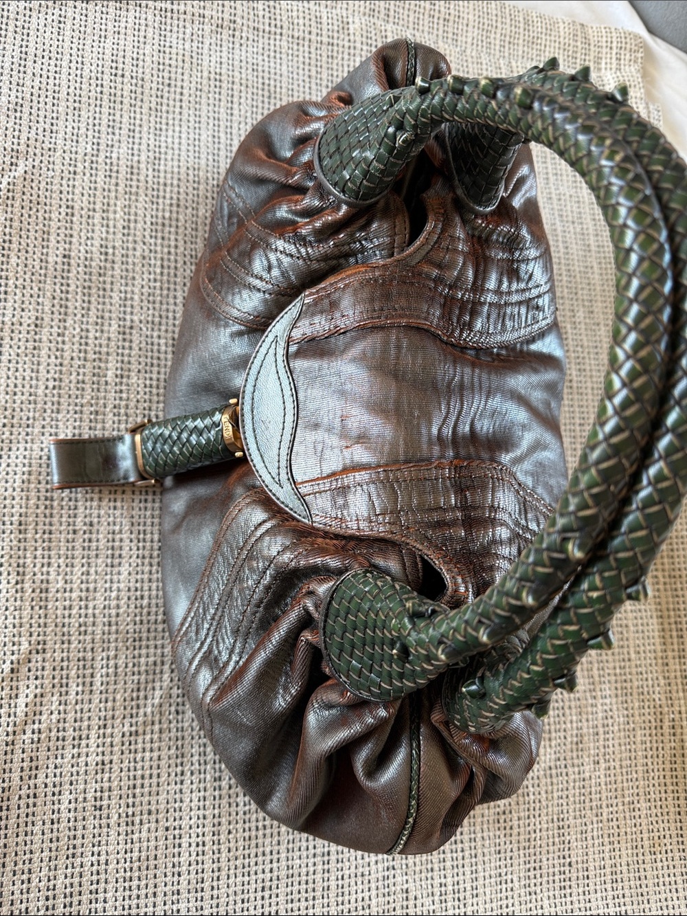Fendi Spy Bag Napa Nuvolata Brown Leather Hobo - Picture 5 of 16